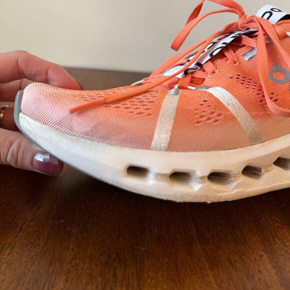 On Running Men’s Athletic Shoes in Coral and White main image 3